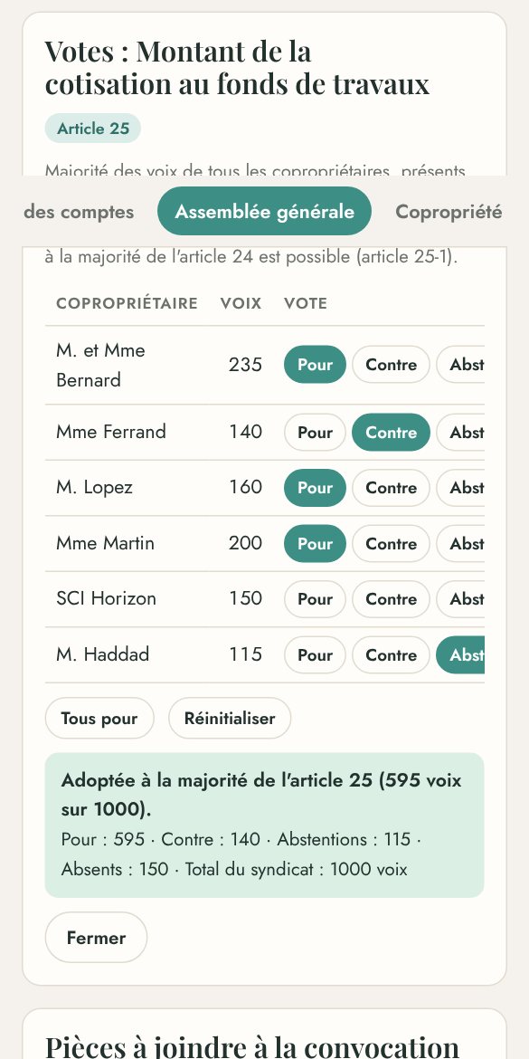 Le décompte des votes en AG